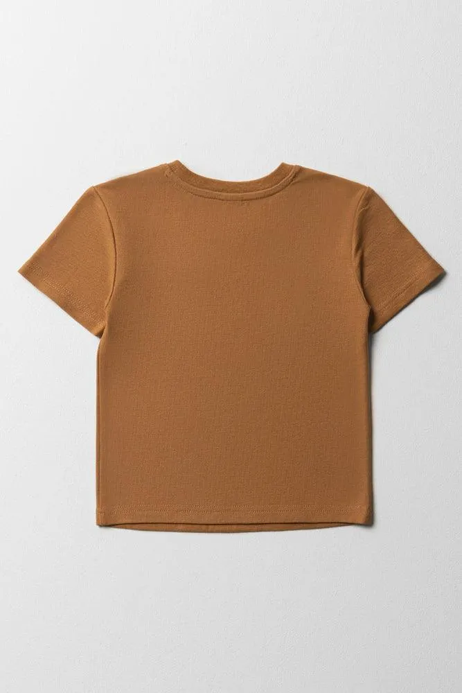 Pocket Short Sleeve T-Shirt Brown