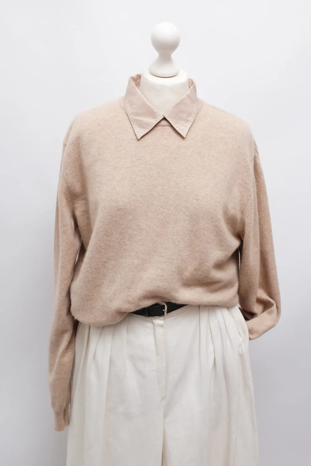 PURE CASHMERE ITALY BEIGE OVERSIZE SWEATER