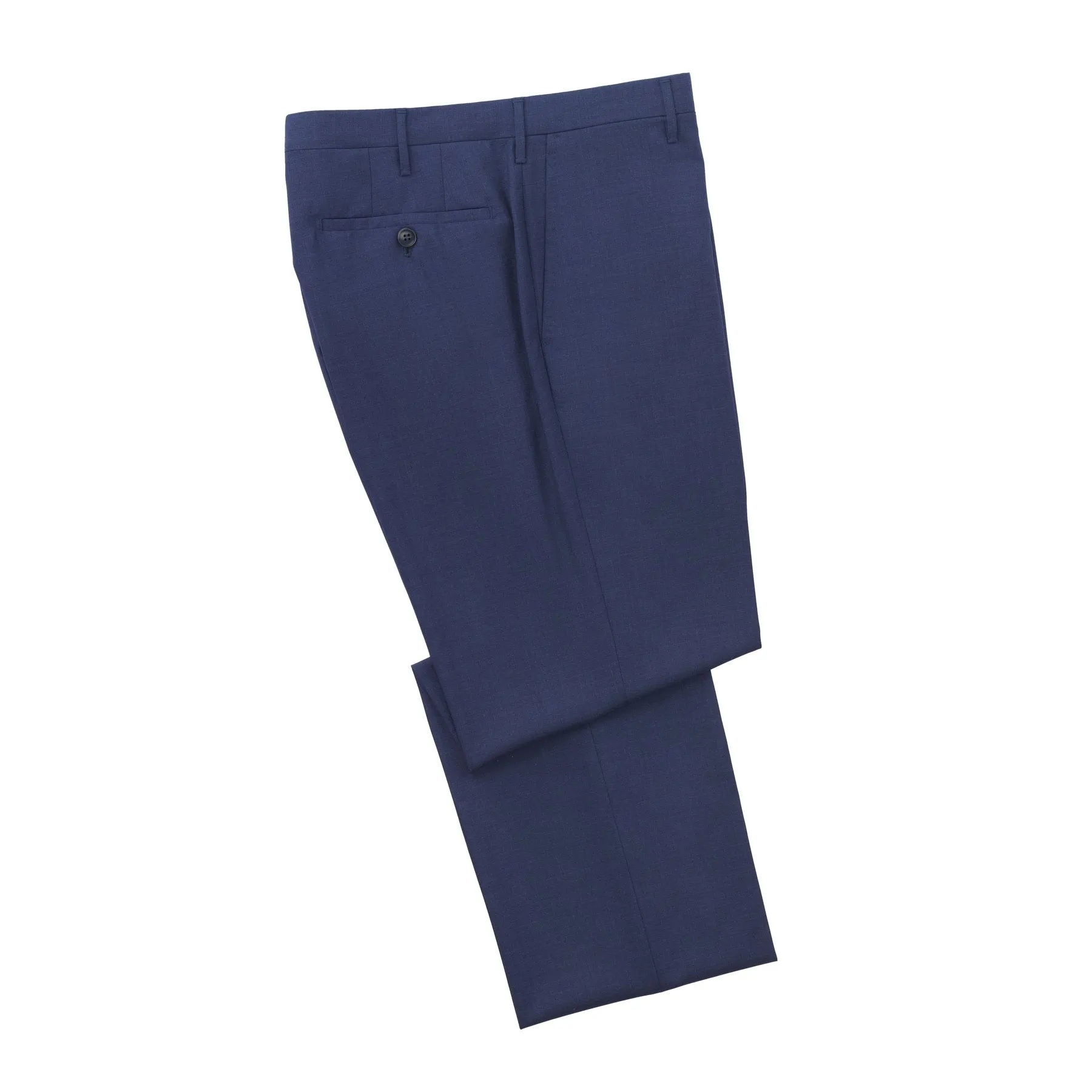 Regular-Fit Classic Virgin Wool Trousers in Blue