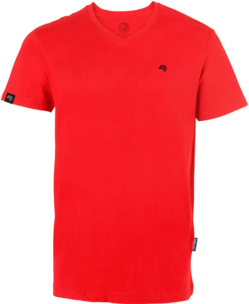 RMH 0102 ― Herren Luxury Bio-Baumwolle V-Neck T-Shirt - Rot