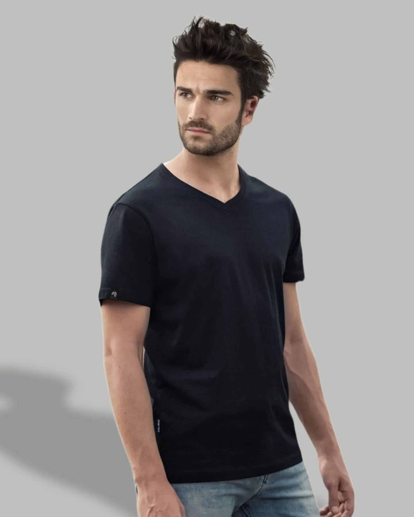 RMH 0102 ― Herren Luxury Bio-Baumwolle V-Neck T-Shirt - Rot