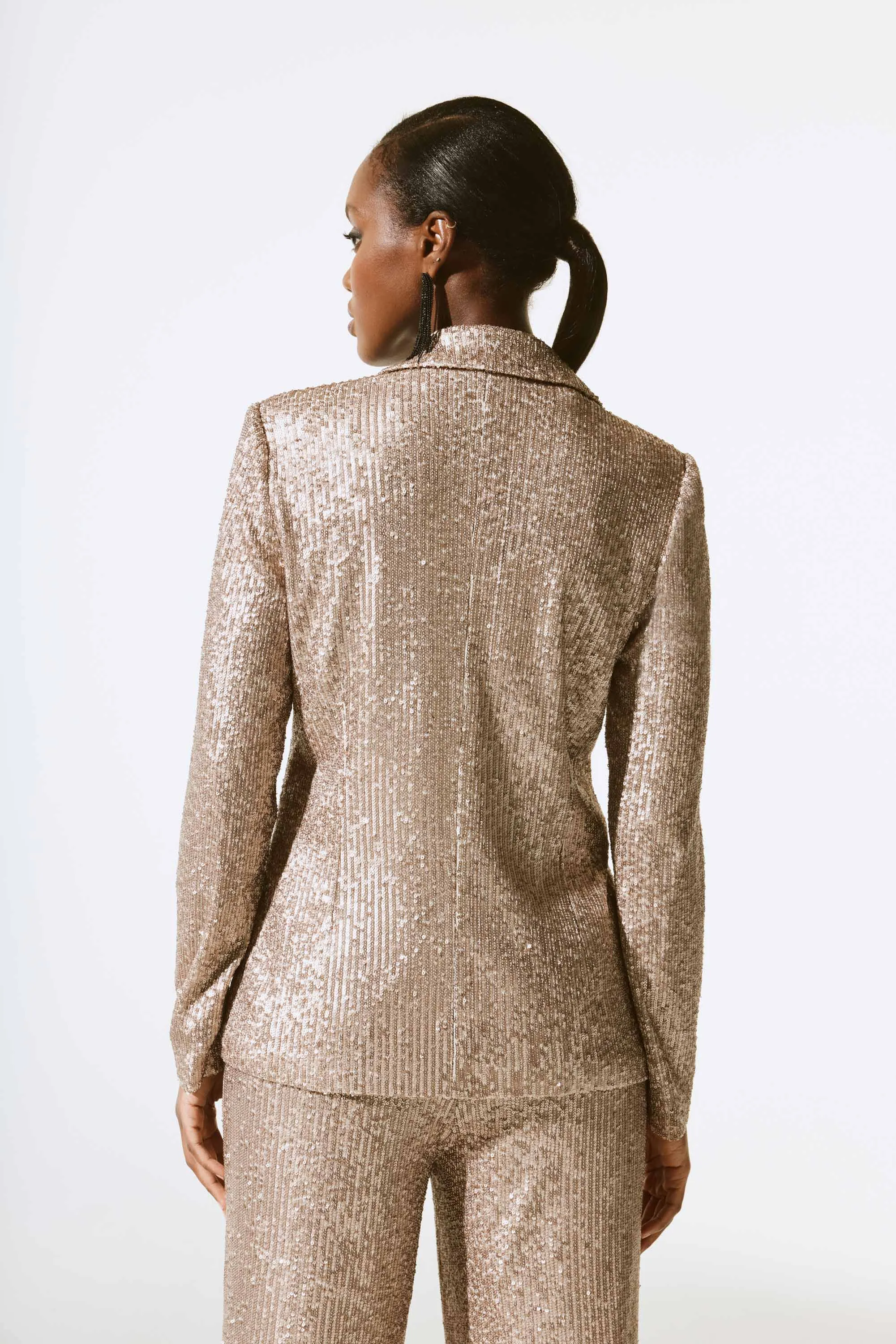 Sequined Straight Blazer