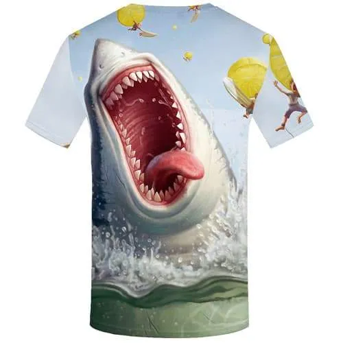 Shark T-shirt Men Animal T-shirts 3d The Film Tshirts Novelty Cartoon Tshirts Casual War T-shirts Graphic Short Sleeve