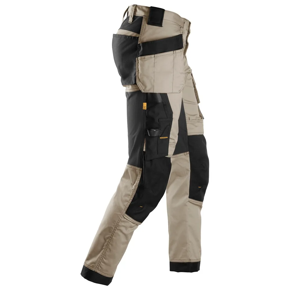 Snickers 6241 AllroundWork, Stretch Work Knee Pad Trousers Holster Pockets Khaki/Black