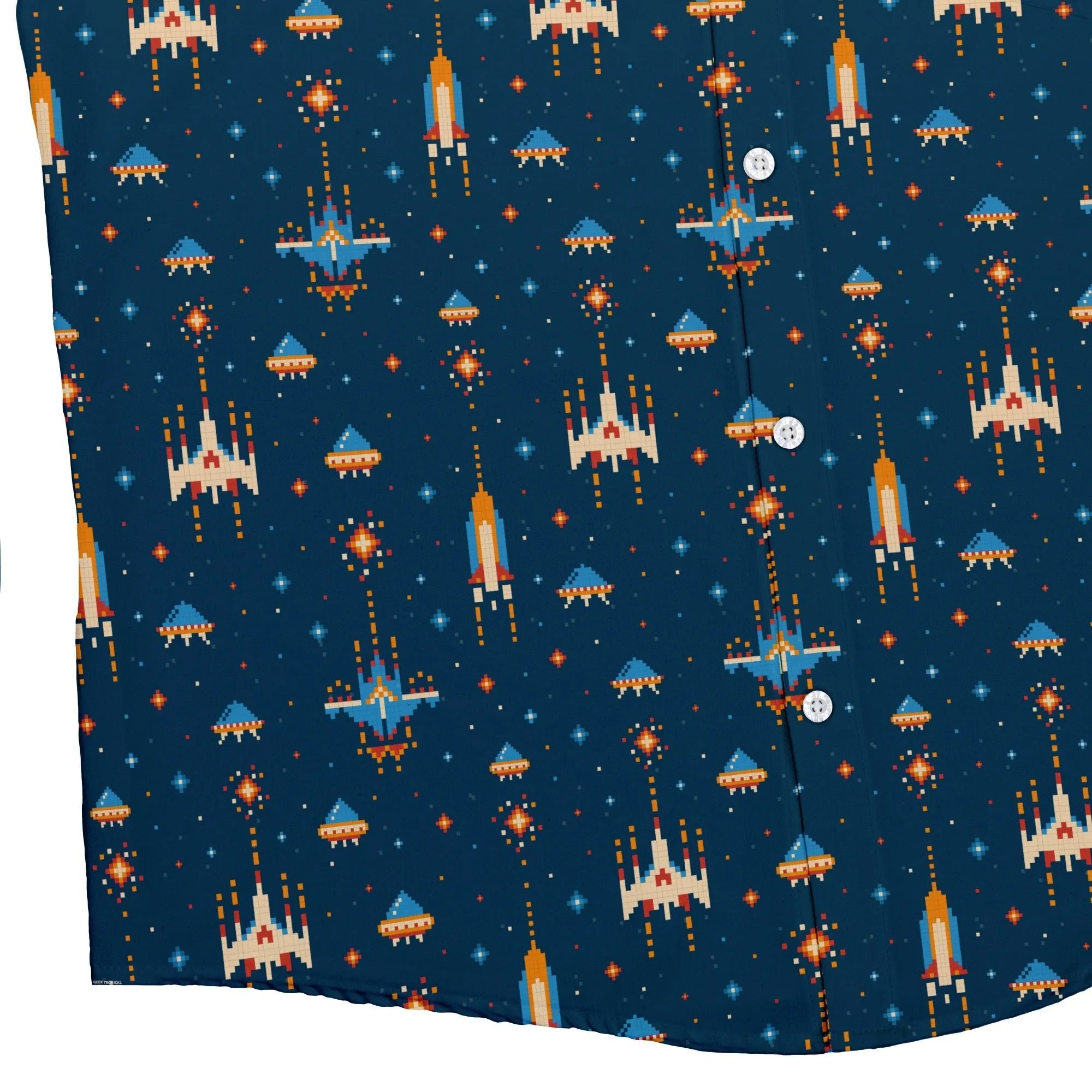 Space Retro Arcade Button Up Shirt