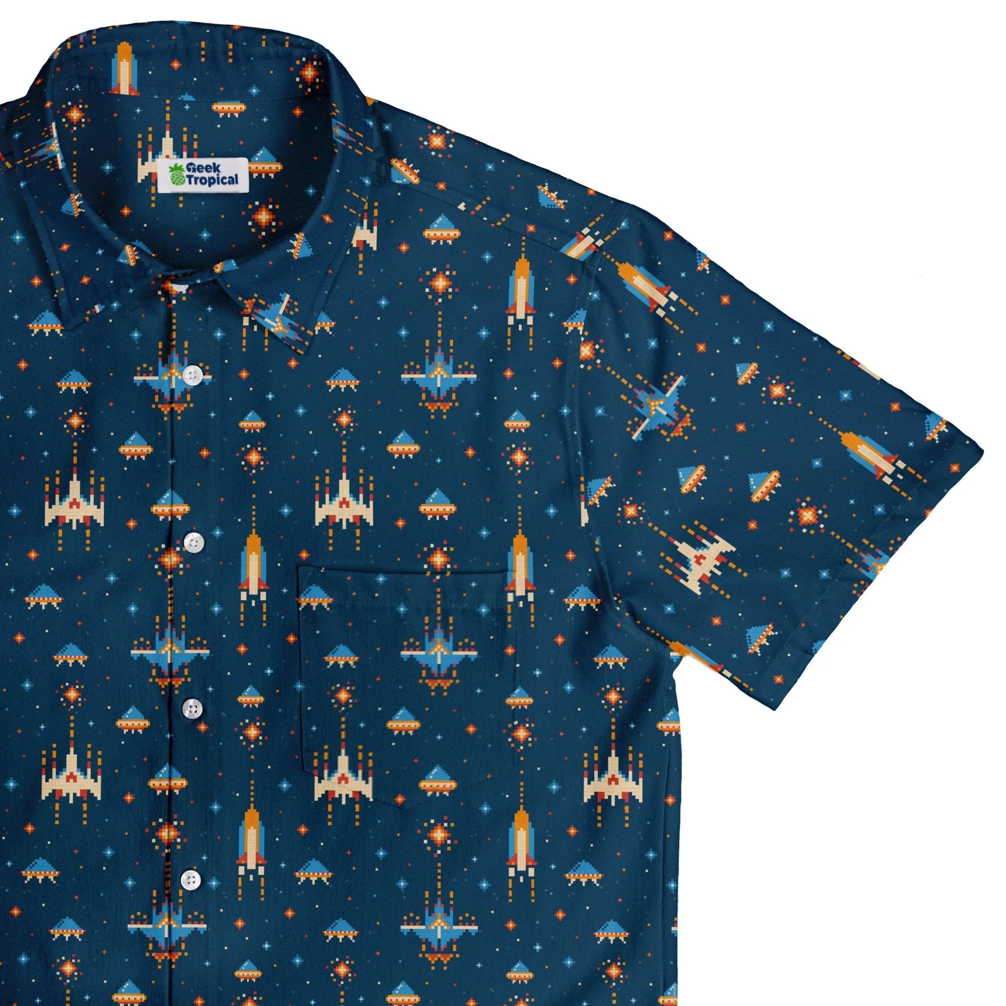 Space Retro Arcade Button Up Shirt