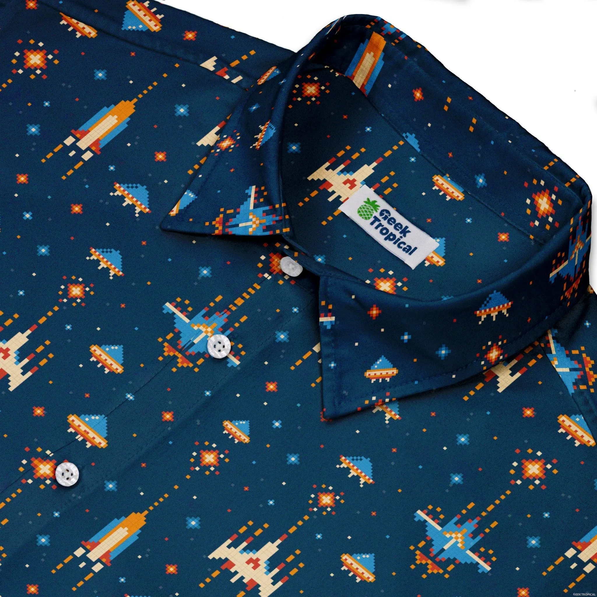 Space Retro Arcade Button Up Shirt