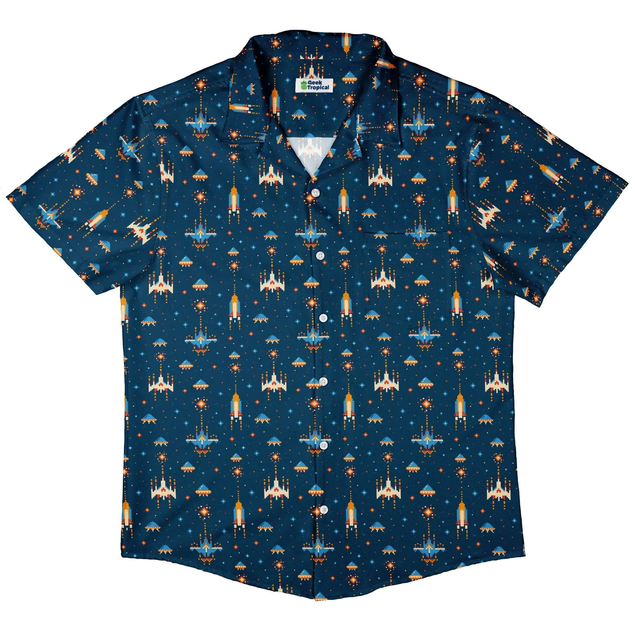 Space Retro Arcade Button Up Shirt