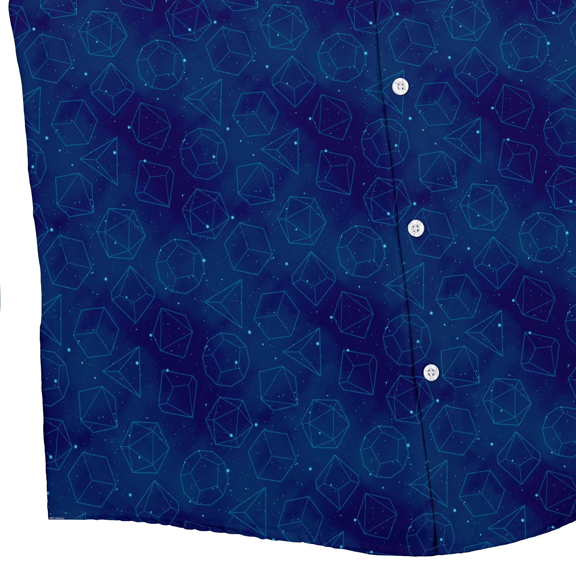 Space RPG Dice Blue Dnd Button Up Shirt