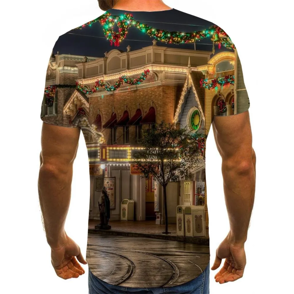 street lighting tshirts festival 3D tshirt art costume men Cool Christmas