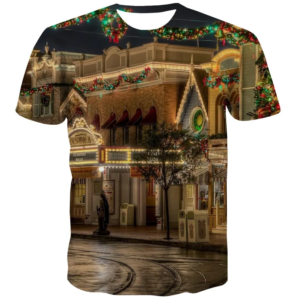 street lighting tshirts festival 3D tshirt art costume men Cool Christmas