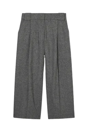 Tailored Grey Wool-Flannel Culottes