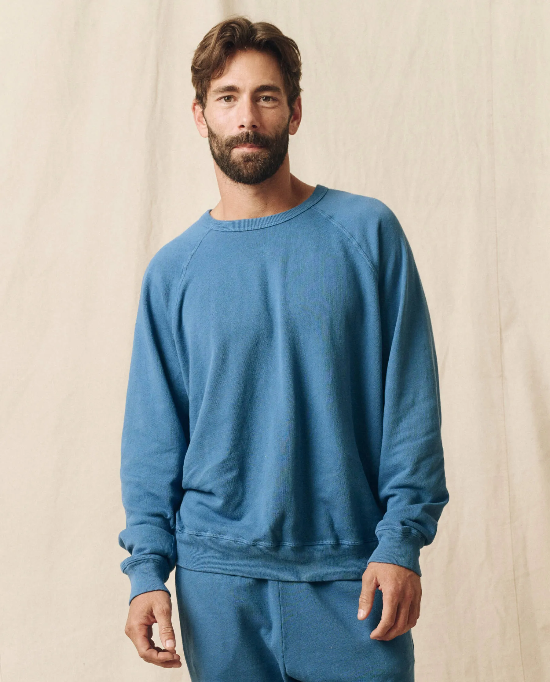 The Men's College Sweatshirt. Solid -- Glacier Blue