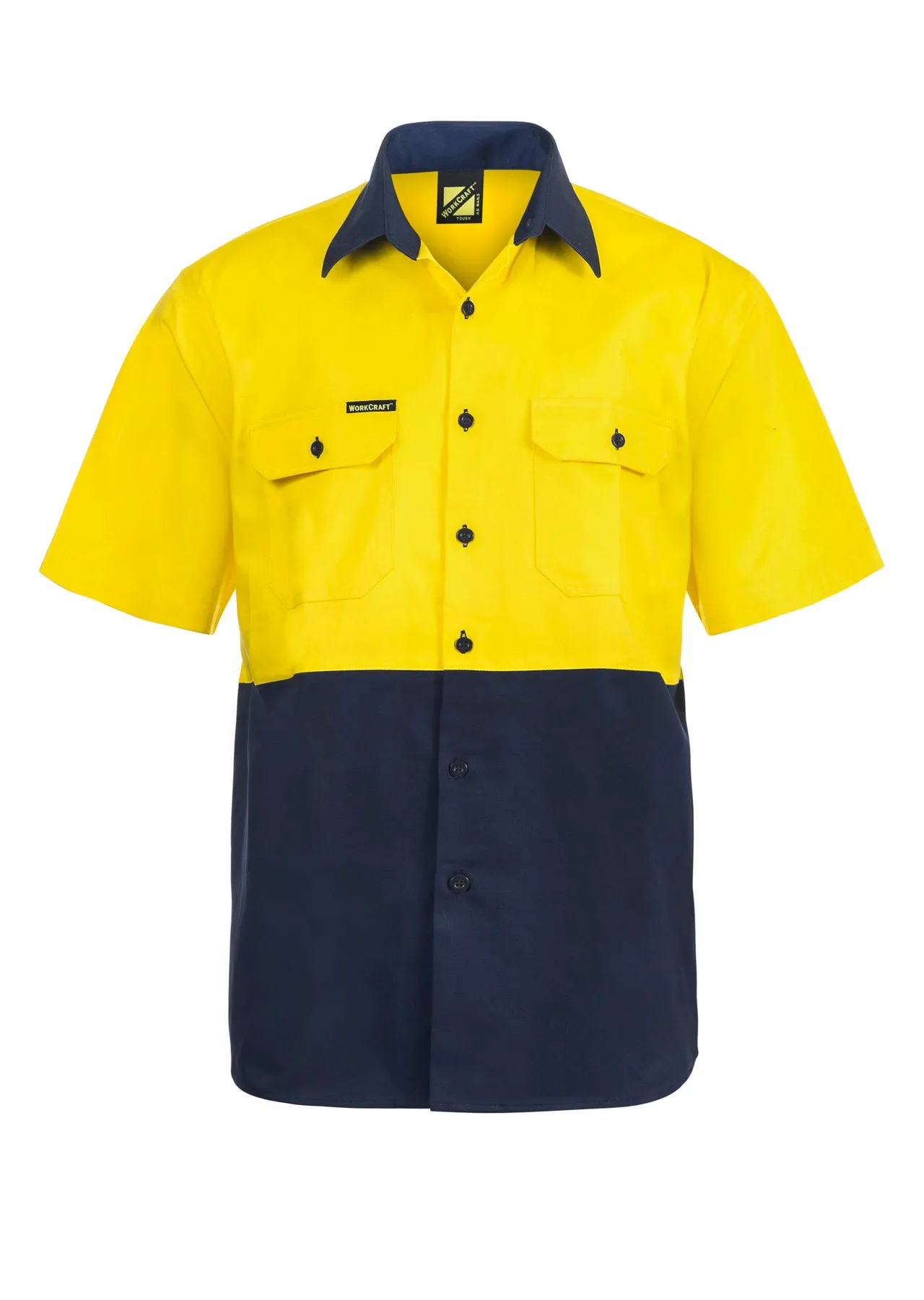 WS3023 HI VIS SHORT SLEEVE COTTON DRILL SHIRT