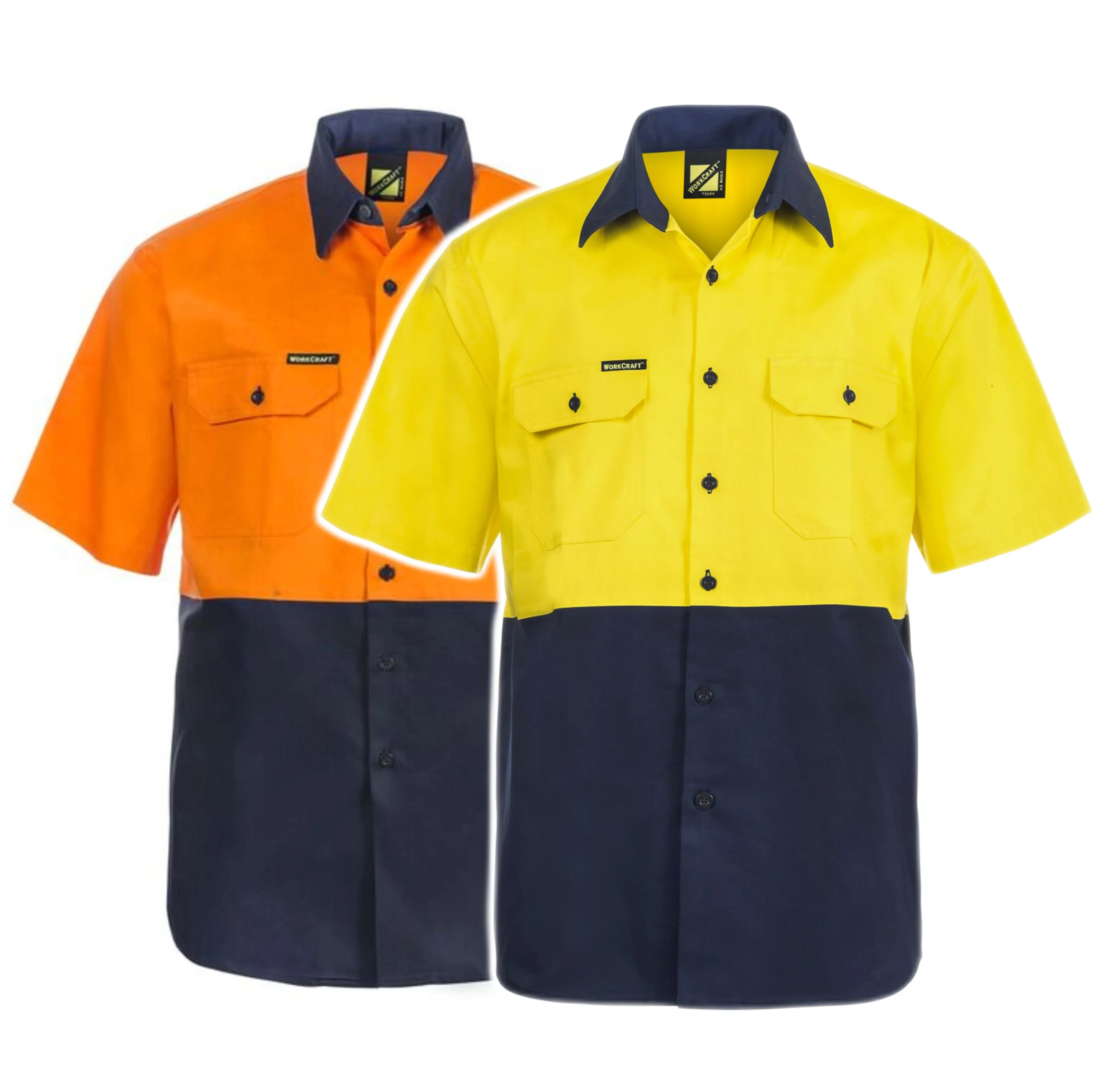 WS3023 HI VIS SHORT SLEEVE COTTON DRILL SHIRT